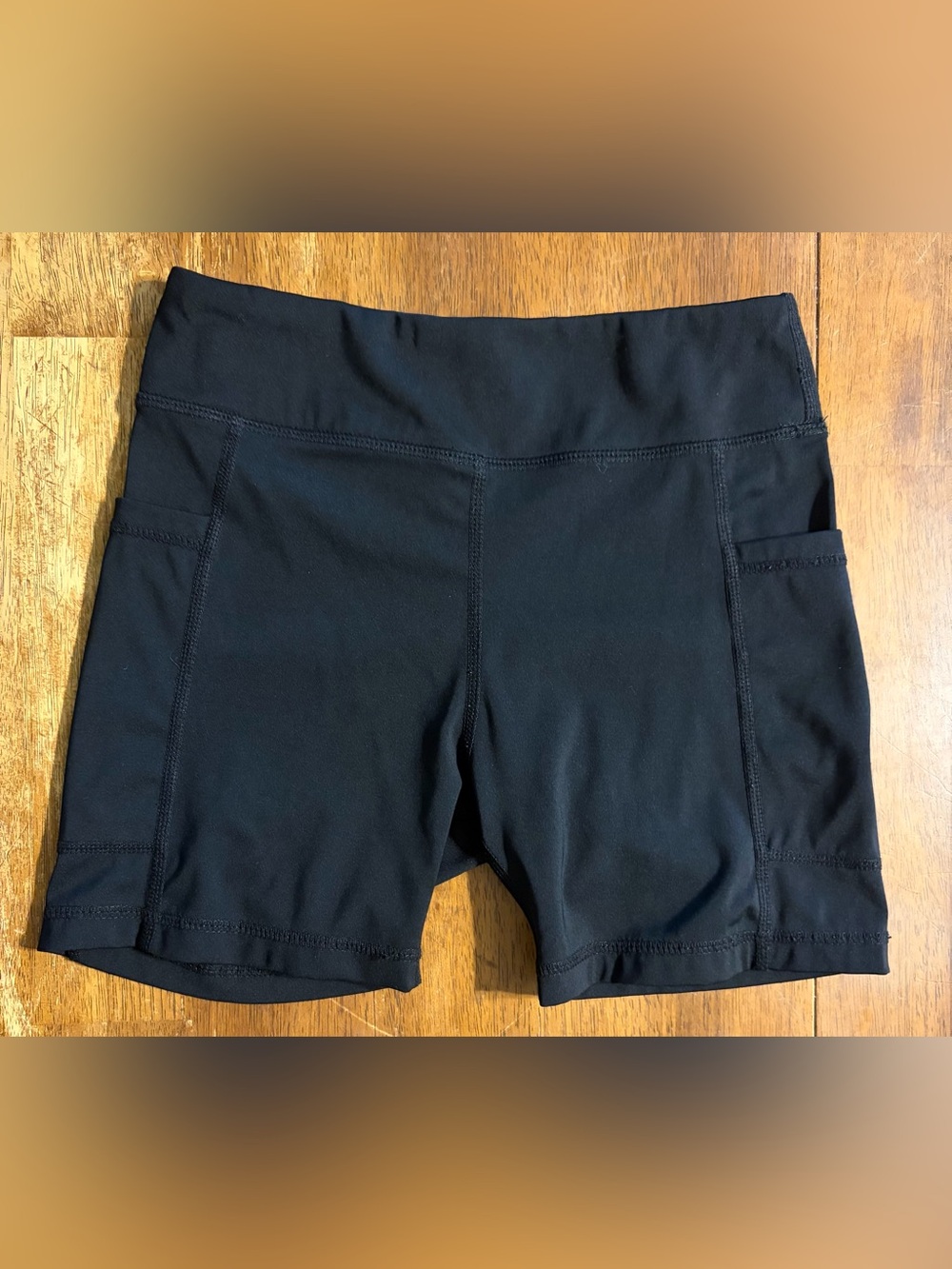 Girls Size Small Black Biker Shorts With Pockets